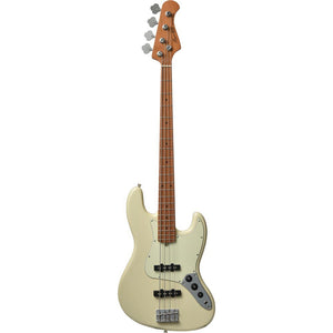 Bacchus BJB-1-RSM/M-OWH Universe Series Roasted Maple Electric Bass, Olympic White