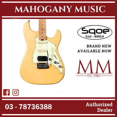 SQOE SEST800 HSS Roasted Maple Series Electric Guitar ( SEST / SEST-800 / ST 800 ) Yellow