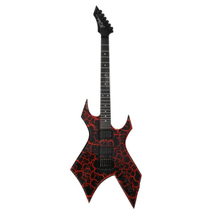 B.C. Rich Warlock Legacy with Kahler Electric Guitar - Red Crackle