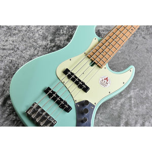 Bacchus WJB5-630-RSM/M-Act-SFG Universe Series Roasted Maple 5-String Electric Bass, SeaFoam Green