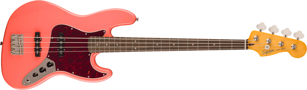 [PREORDER] Squier Classic Vibe 60s Jazz Bass Guitar, Laurel FB, Tahitian Coral