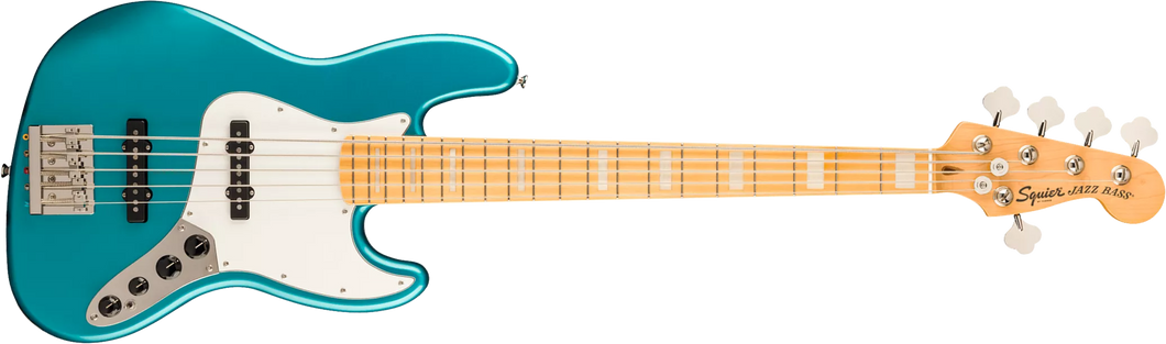 [PREORDER] Squier Classic Vibe Active 70s Jazz Bass V Guitar, Maple FB, Ocean Turquoise