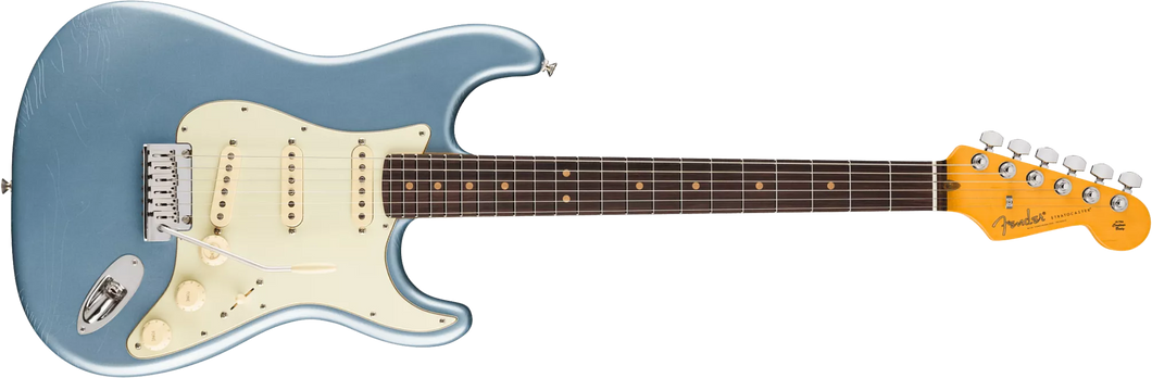 [PREORDER] Fender American Ultra Luxe Vintage 60s Stratocaster Electric Guitar, RW FB, Ice Blue Metallic