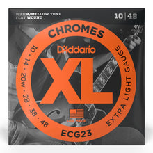 D’Addario ECG23 XL Chromes Flat Wound Electric Guitar Strings, Extra Light, 10-48 Gauge