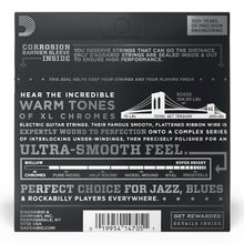 D'Addario ECG25 XL Chromes Flat Wound Electric Guitar Strings, Light, 12-52 Gauge