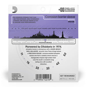 D’Addario EJ26 Phosphor Bronze Acoustic Guitar Strings, Custom Light, 11-52 Gauge