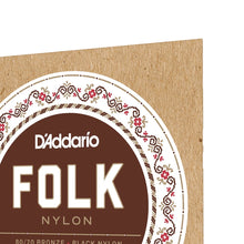 D'Addario EJ34 80/20 Bronze/Black Nylon Classical Guitar Strings, Normal Tension Ball End