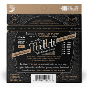 D’Addario EJ45 Pro-Arté Nylon Classical Guitar Strings, Normal Tension