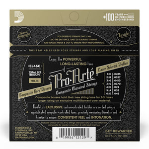 D'Addario EJ46C Pro-Arte Composite Core Classical Guitar Strings, Hard Tension