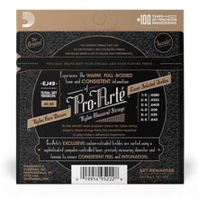 D'Addario EJ49 Pro-Arté Black Nylon Classical Guitar Strings, Normal Tension
