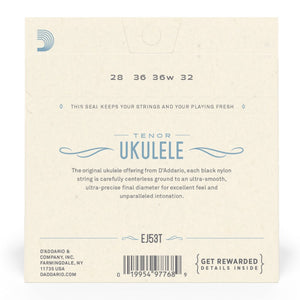 D'Addario EJ53T Pro-Arté Black Nylon Tenor Ukulele Strings