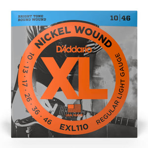 D'Addario EXL110 XL Nickel Wound Electric Guitar Strings, Regular Light, 10-46 Gauge