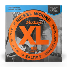 D'Addario EXL110-7 XL Nickel Wound 7-String Electric Guitar Strings, Regular Light, 10-59 Gauge