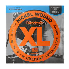 D'Addario EXL110-7 XL Nickel Wound 7-String Electric Guitar Strings, Regular Light, 10-59 Gauge