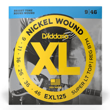 D’Addario EXL125 XL Nickel Wound Electric Guitar Strings, Super Light Top/ Regular Bottom, 9-46 Gauge