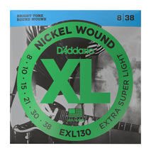 D'Addario EXL130 XL Nickel Wound Electric Guitar Strings, Extra Super Light, 8-38 Gauge