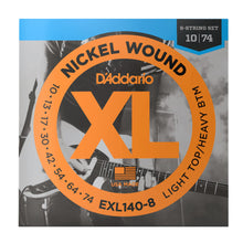 D'Addario EXL140-8 XL Nickel Wound 8-String Electric Guitar Strings, Light Top/Heavy Bottom, 10-74 Gauge