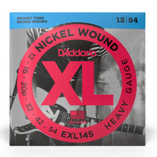 D’Addario EXL145 XL Nickel Wound Electric Guitar Strings, Heavy Plain 3rd, 12-54 Gauge