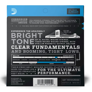 D’Addario EXL160 XL Nickel Wound Electric Bass Strings, Medium, Long Scale, 50-105 Gauge