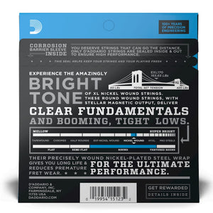 D'Addario EXL170 XL Nickel Wound Electric Bass Strings, Regular Light, Long Scale, 45-100 Gauge