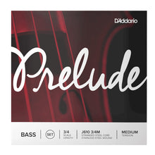 D'Addario J610 3/4M Prelude Bass String Set, 3/4 Scale, Medium Tension