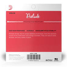D’Addario J810 1/2M Prelude Violin String Set, 1/2 Scale, Medium Tension