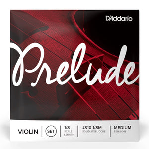D’Addario J810 1/8M Prelude Violin String Set, 1/8 Scale, Medium Tension