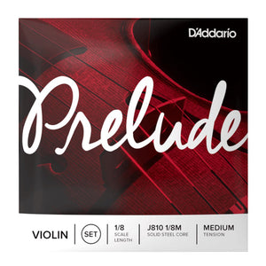 D’Addario J810 1/8M Prelude Violin String Set, 1/8 Scale, Medium Tension