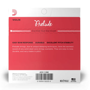 D’Addario J810 1/8M Prelude Violin String Set, 1/8 Scale, Medium Tension
