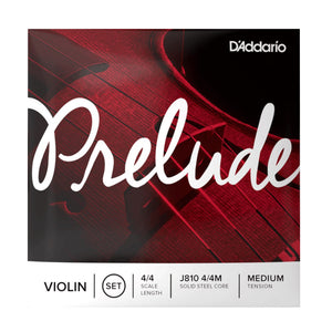 D’Addario J810 4/4M Prelude Violin String Set, 4/4 Scale, Medium Tension