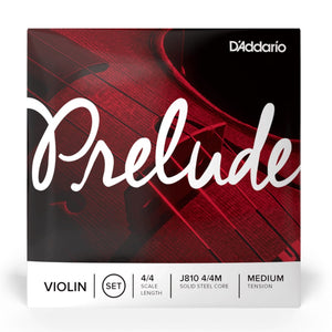 D’Addario J810 4/4M Prelude Violin String Set, 4/4 Scale, Medium Tension