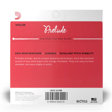 D’Addario J810 4/4M Prelude Violin String Set, 4/4 Scale, Medium Tension