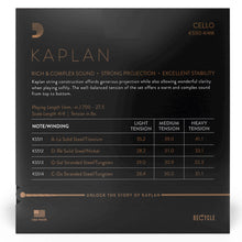 D'Addario KS512 4/4M Kaplan Cello Single D String, 4/4 Scale, Medium Tension