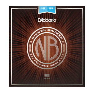 D’Addario NB1253 Nickel Bronze Acoustic Guitar Strings, Regular Light, 12-53 Gauge