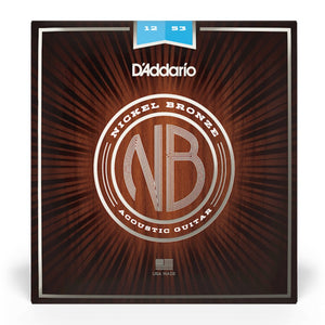 D’Addario NB1253 Nickel Bronze Acoustic Guitar Strings, Regular Light, 12-53 Gauge