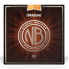 D’Addario NB1256 Nickel Bronze Acoustic Guitar Strings, Light Top / Medium Bottom, 12-56 Gauge