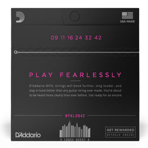 D’Addario NYXL0942 NYXL Nickel Wound Electric Guitar Strings, Super Light, 09-42 Gauge