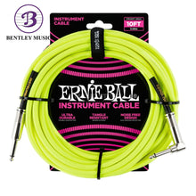 Ernie Ball P06080 Instrument Cable 10 Ft, Neon Yellow