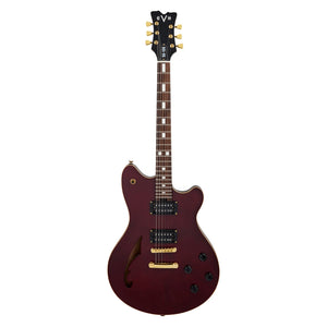 [PREORDER] EVH SA-126 Standard Semi-Hollowbody Electric Guitar, RW FB, Wine Red