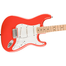 [PREORDER] Squier FSR Sonic Stratocaster Electric Guitar w/White Pickguard, Maple FB, Fiesta Red