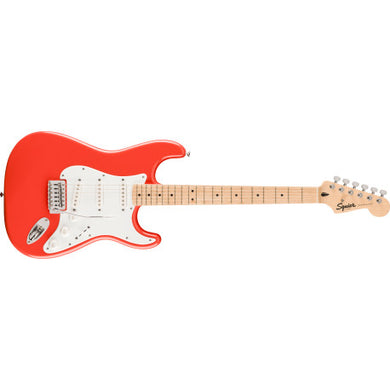 [PREORDER] Squier FSR Sonic Stratocaster Electric Guitar w/White Pickguard, Maple FB, Fiesta Red