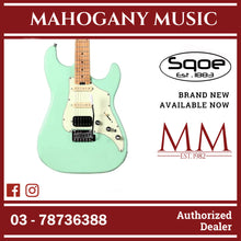 SQOE SEST800 HSS Roasted Maple Series Electric Guitar ( SEST / SEST-800 / ST 800 ) green