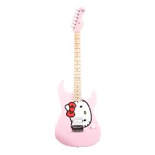 Squier by Fender Limited Edition Hello Kitty Stratocaster Electric Guitar, Maple FB, Pink