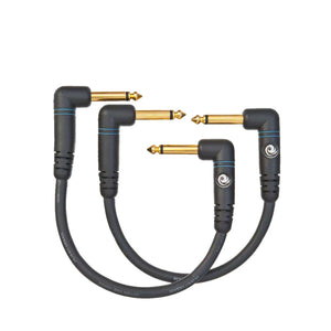 D'Addario PW-PRA-205 Custom Series Patch Cable, Right-Angle to Right-Angle, 0.5ft.