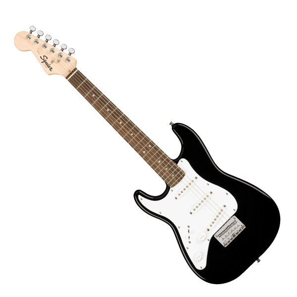 Squier Mini Stratocaster Left-Handed Electric Guitar, Laurel FB, Black