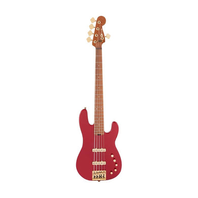 [PREORDER] Charvel Pro-Mod San Dimas Bass JJ V Bass Guitar, Maple FB, Candy Apple Red