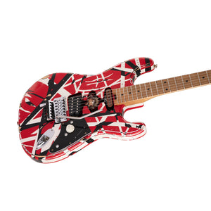 [PREORDER] EVH Striped Series Frankie Electric Guitar, Maple FB, Red w/ Black & White Stripes