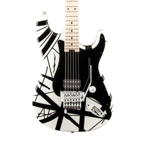 [PREORDER] EVH Stripe Series Stratocaster Electric Guitar, Maple FB, White w/Black Stripes