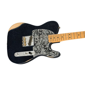 [PREORDER] Fender Brad Paisley Road Worn Esquire Electric Guitar, Maple FB, Black Sparkle
