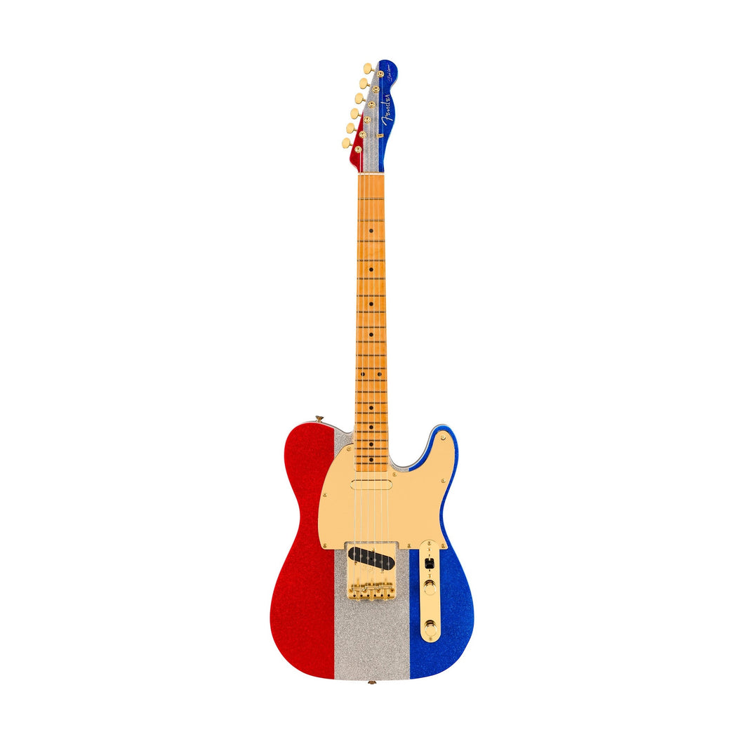 [PREORDER] Fender Limited Edition Buck Owens Telecaster Electric Guitar, Maple FB, Red, Silver and Blue Sparkle